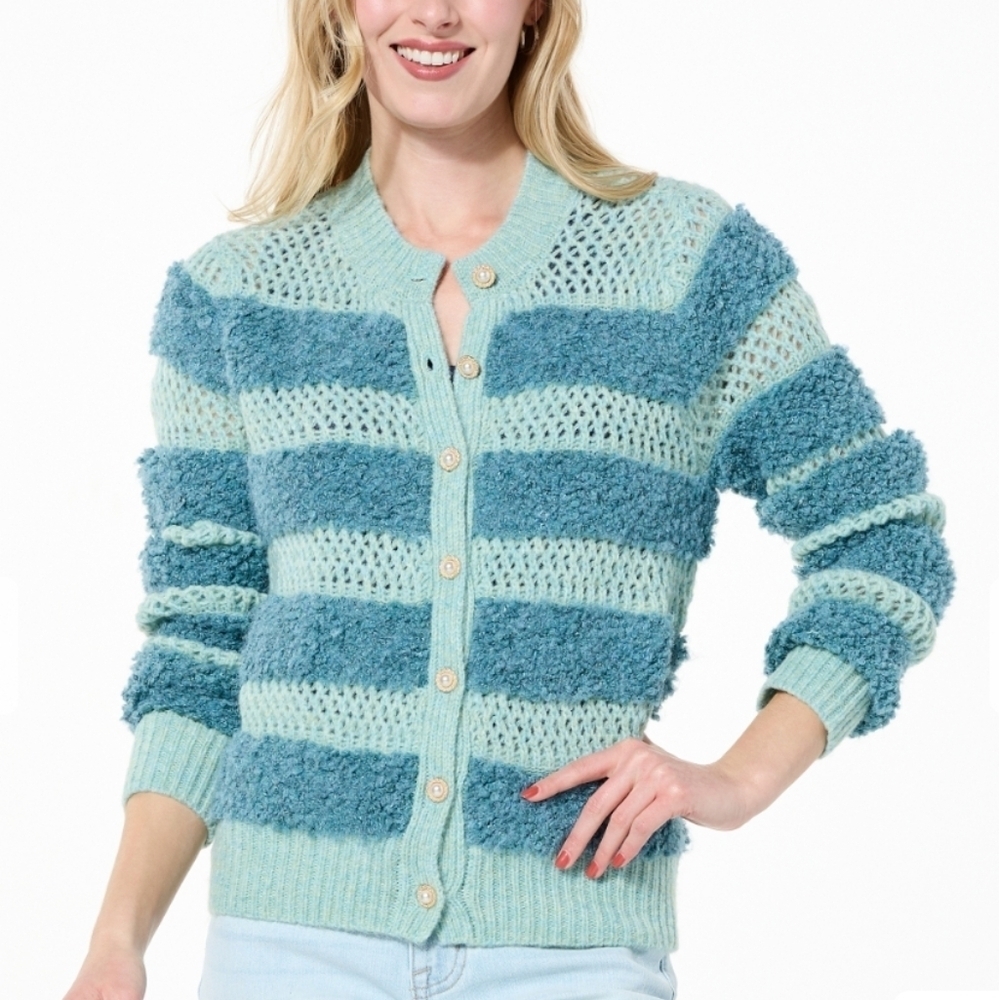 Striped Blue Women's Cardigan